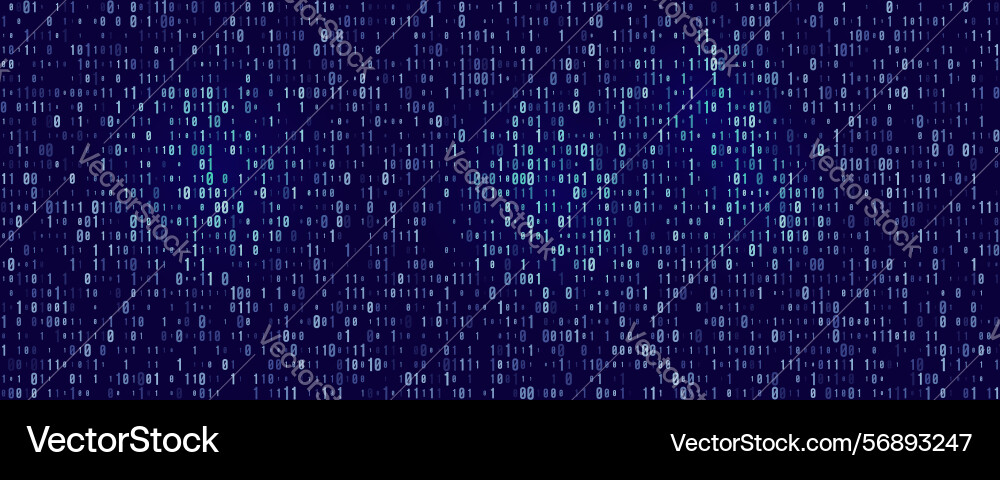 Binary code dark blue background vector image