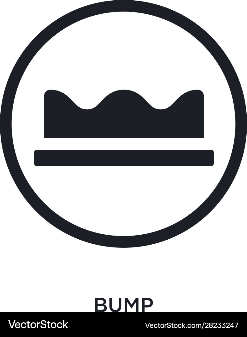 Black bump isolated icon simple element from vector image