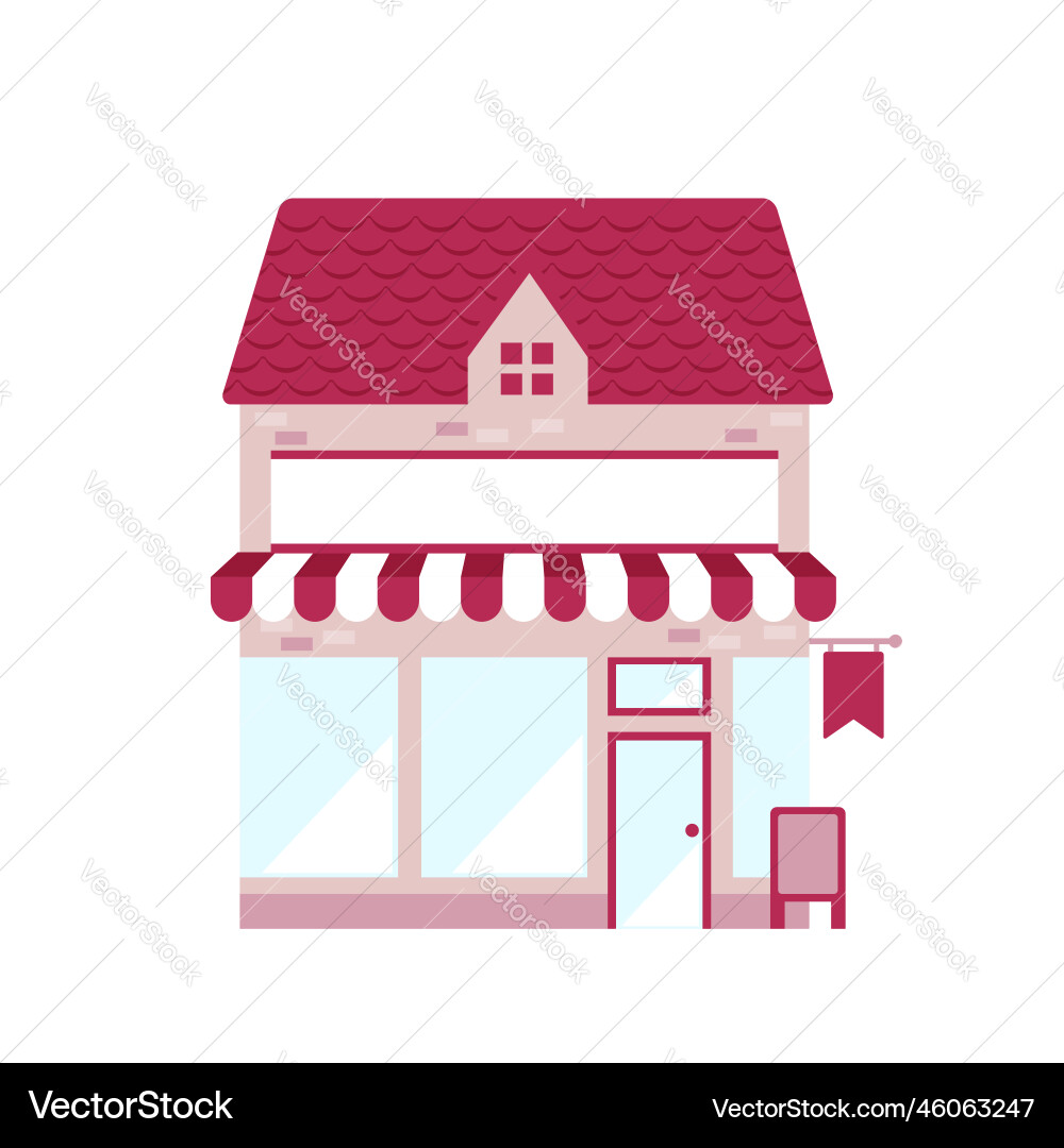Cartoon small shop flat design front view Cartoon small shop flat design front view vector image