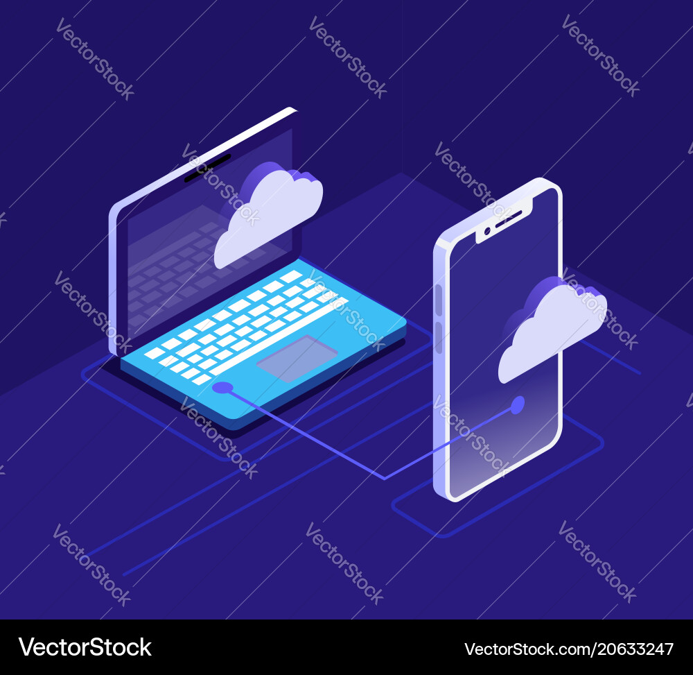 Cloud Computing & Mobile Devices vector image