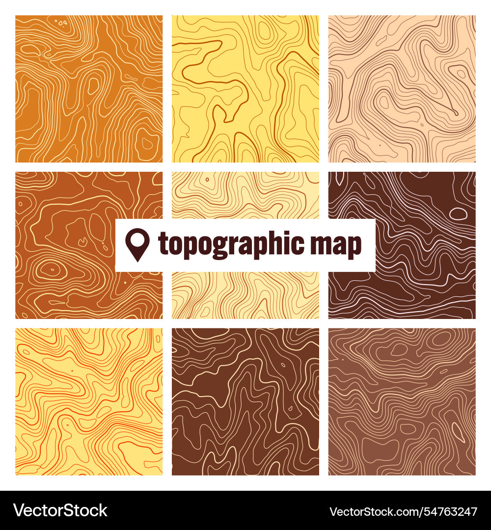 Colorful topographic map with contour lines Colorful topographic map with contour lines vector image