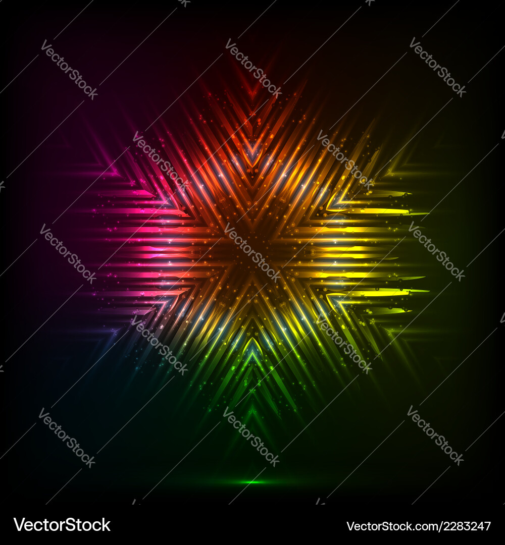 Cosmic shining abstract snowflake Vector Image
