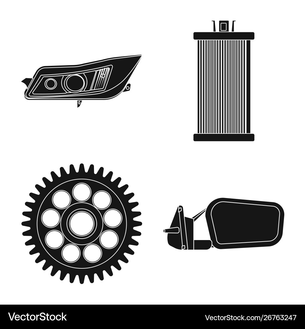 Design auto and part symbol collection vector image