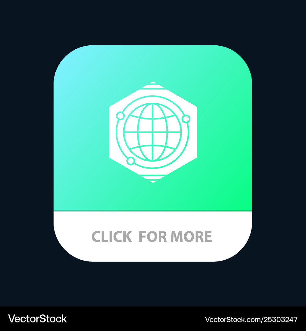 Globe polygon space idea mobile app button Globe polygon space idea mobile app button vector image