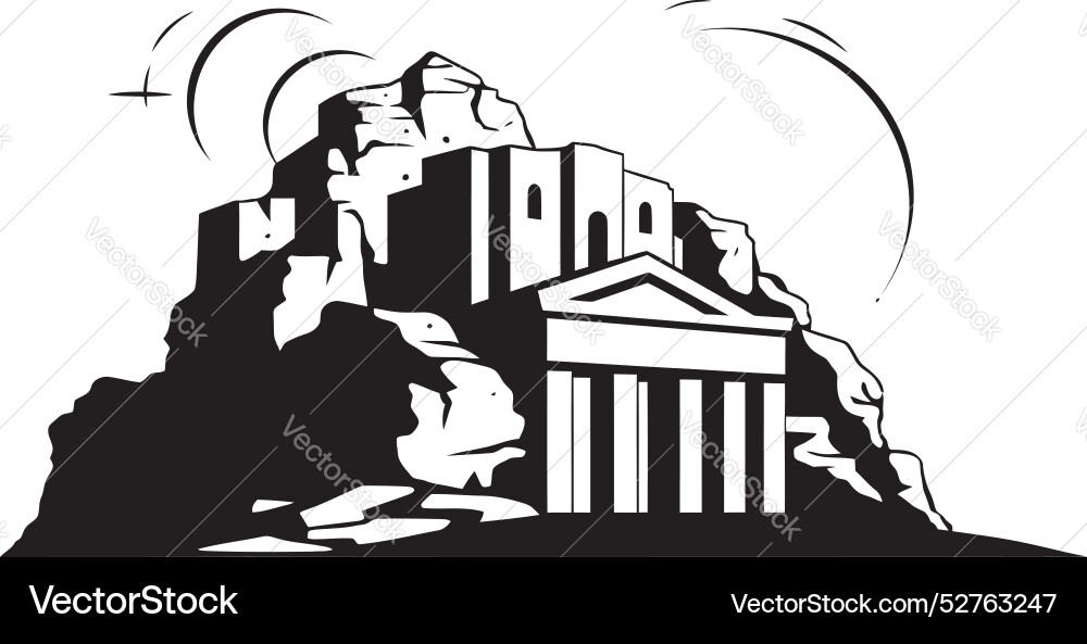 Greek architectural icons in symbolic elegance Greek architectural icons in symbolic elegance vector image