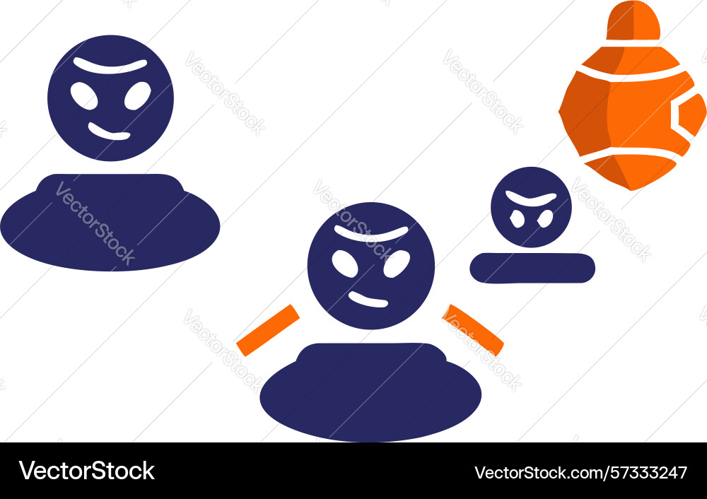 Hacker network icons cyber security threat design vector image