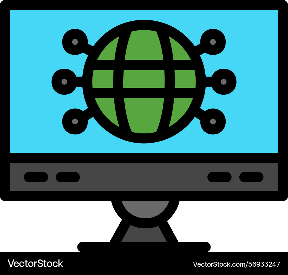 Internet line filled style icon design Vector Image