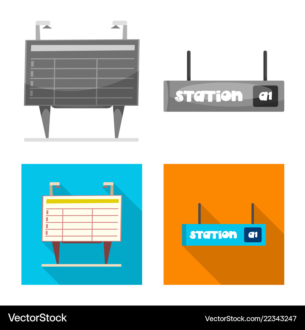 Isolated object of train and station symbol set Vector Image