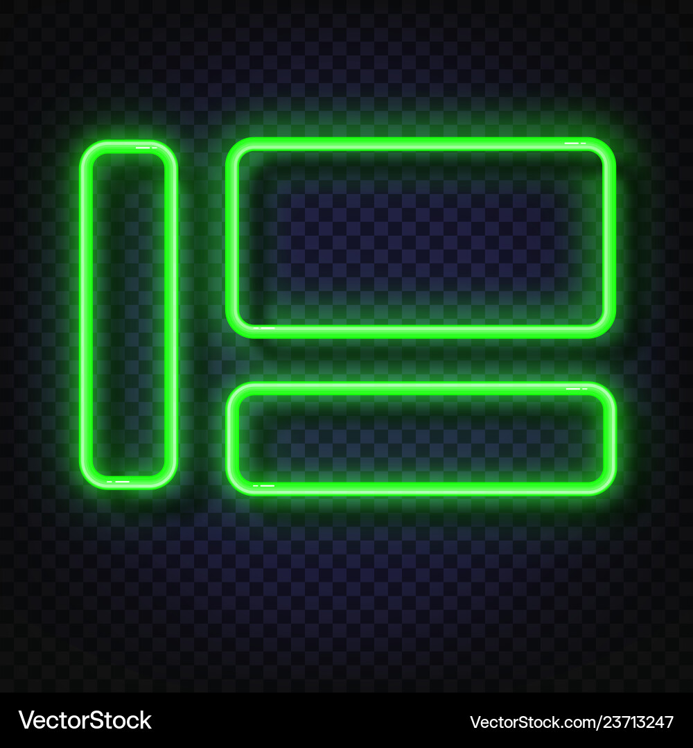 Neon light banners set frame Neon light banners set frame vector image