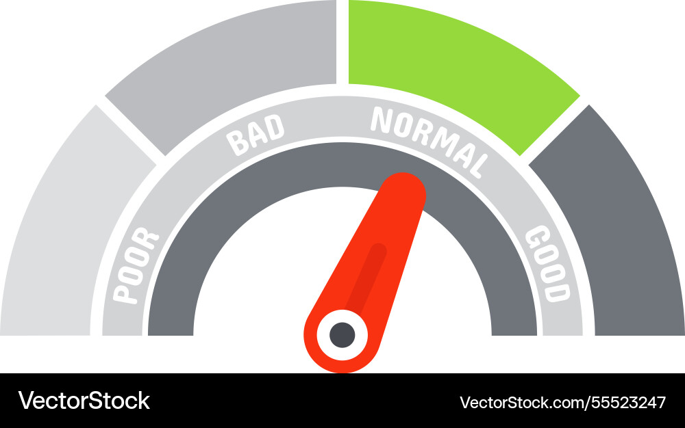 Normal performance indicator needle pointing Normal performance indicator needle pointing Vector Image