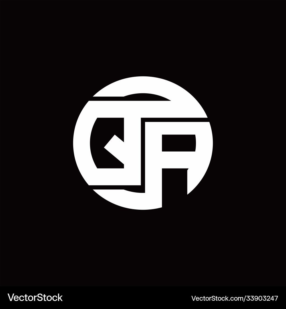 Qa logo monogram with rounded line swipe design Vector Image