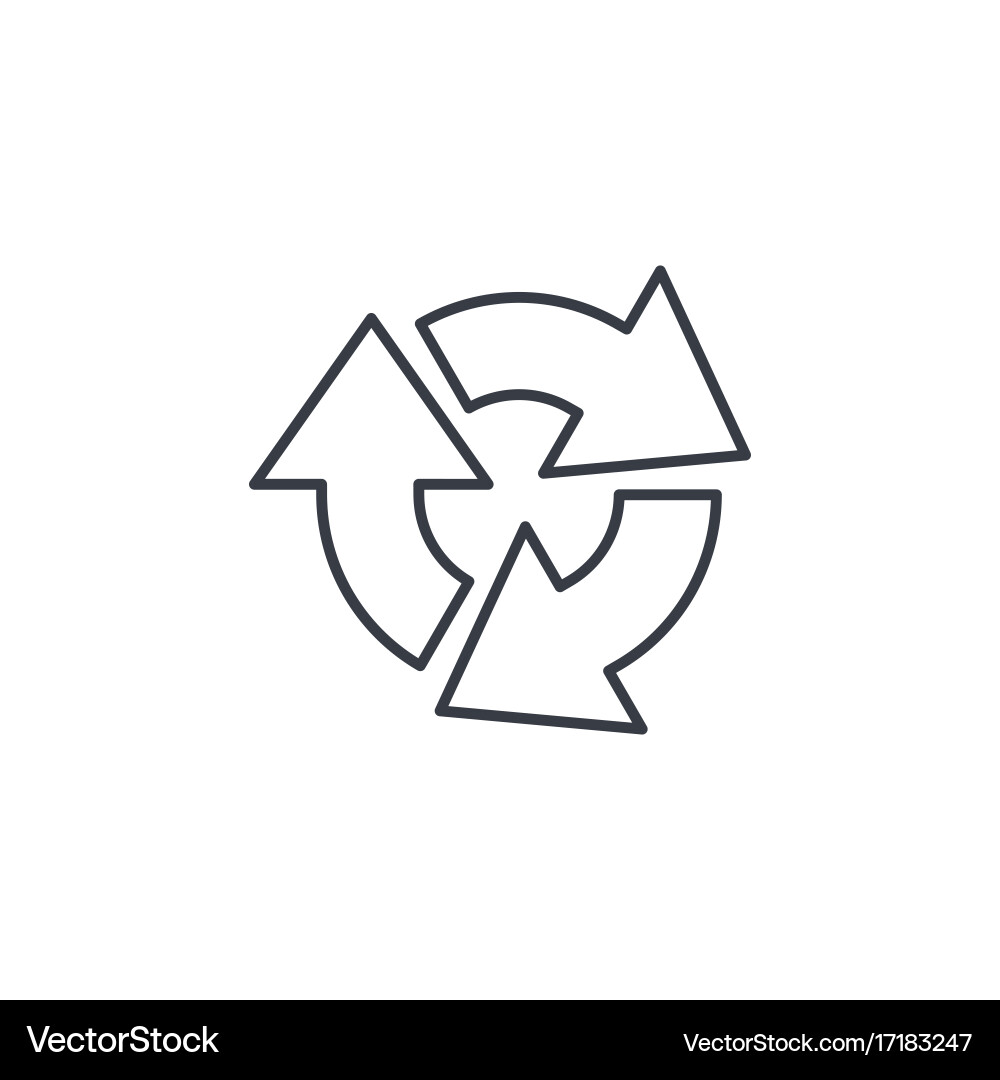 Refresh drei Pfeil drehen dünne Linie Symbol linear vektorbild