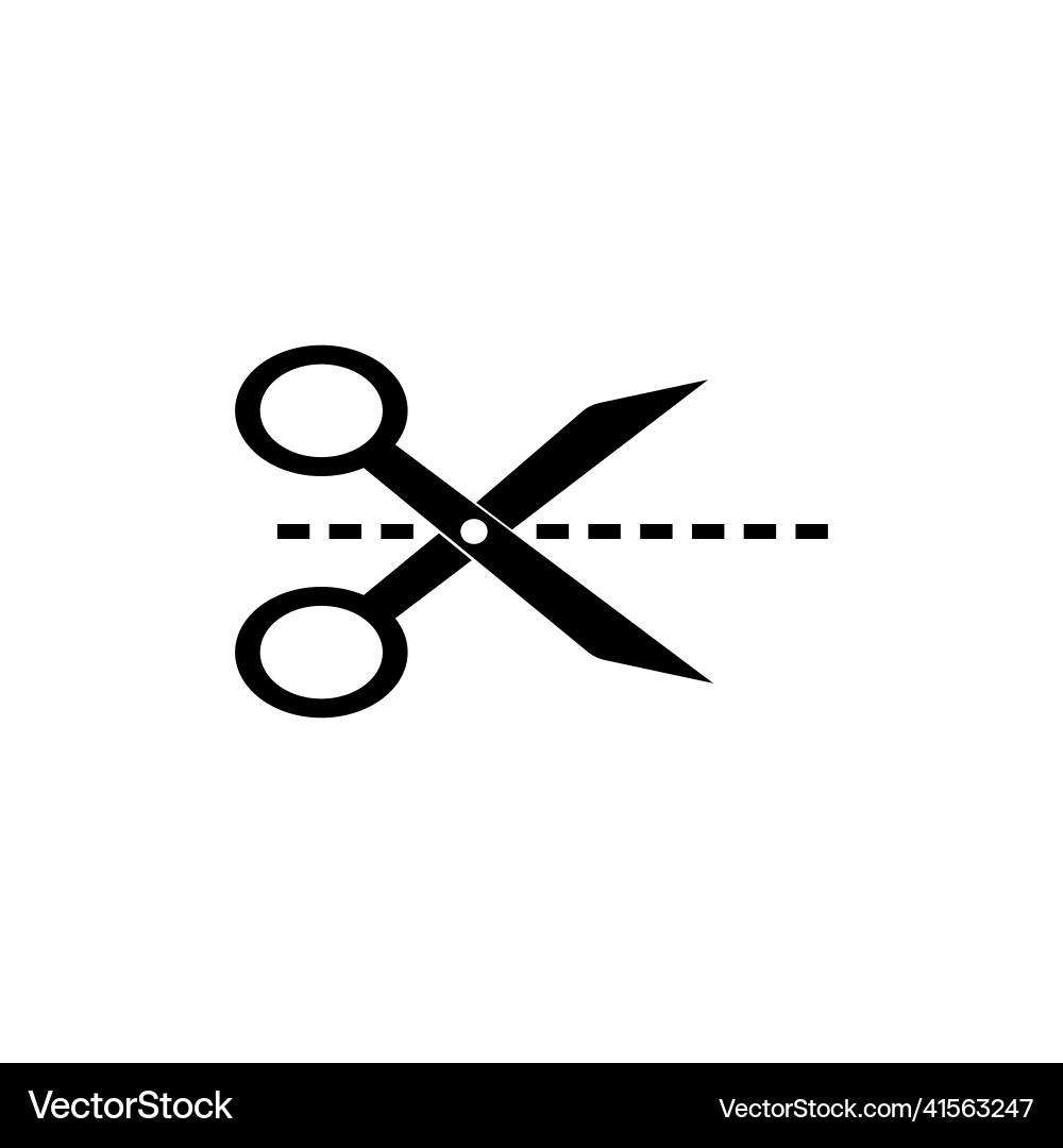Scissors with cut lines isolated on white Scissors with cut lines isolated on white vector image