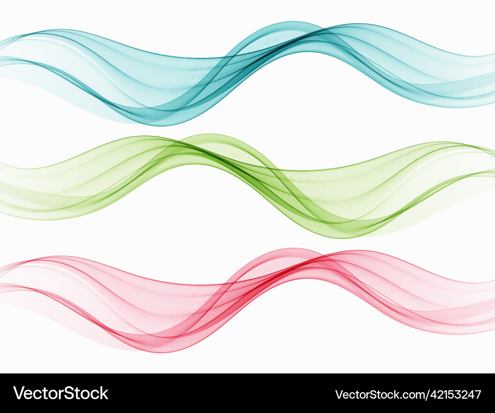 Set of colored abstract waves Set of colored abstract waves vector image