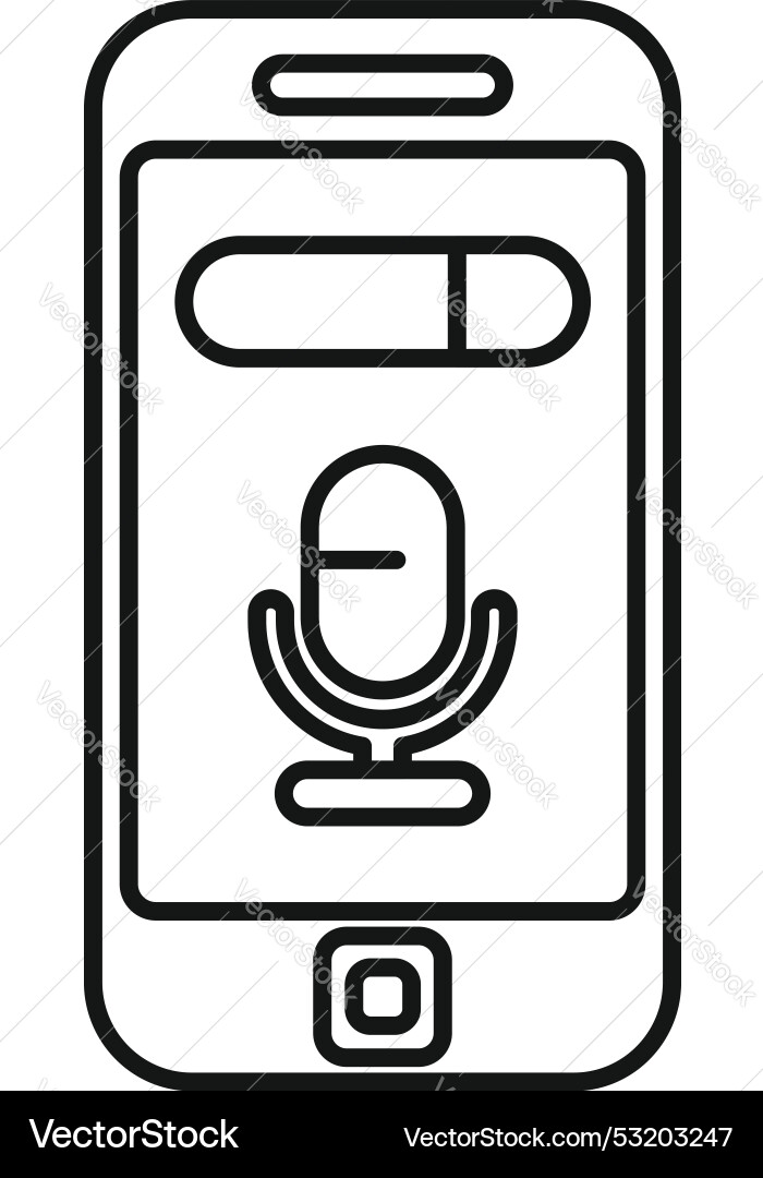 Smartphone displaying voice recording application Smartphone displaying voice recording application vector image