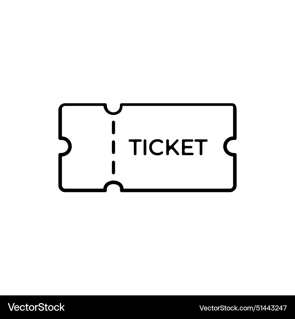 Ticket line style icon design Vector Image