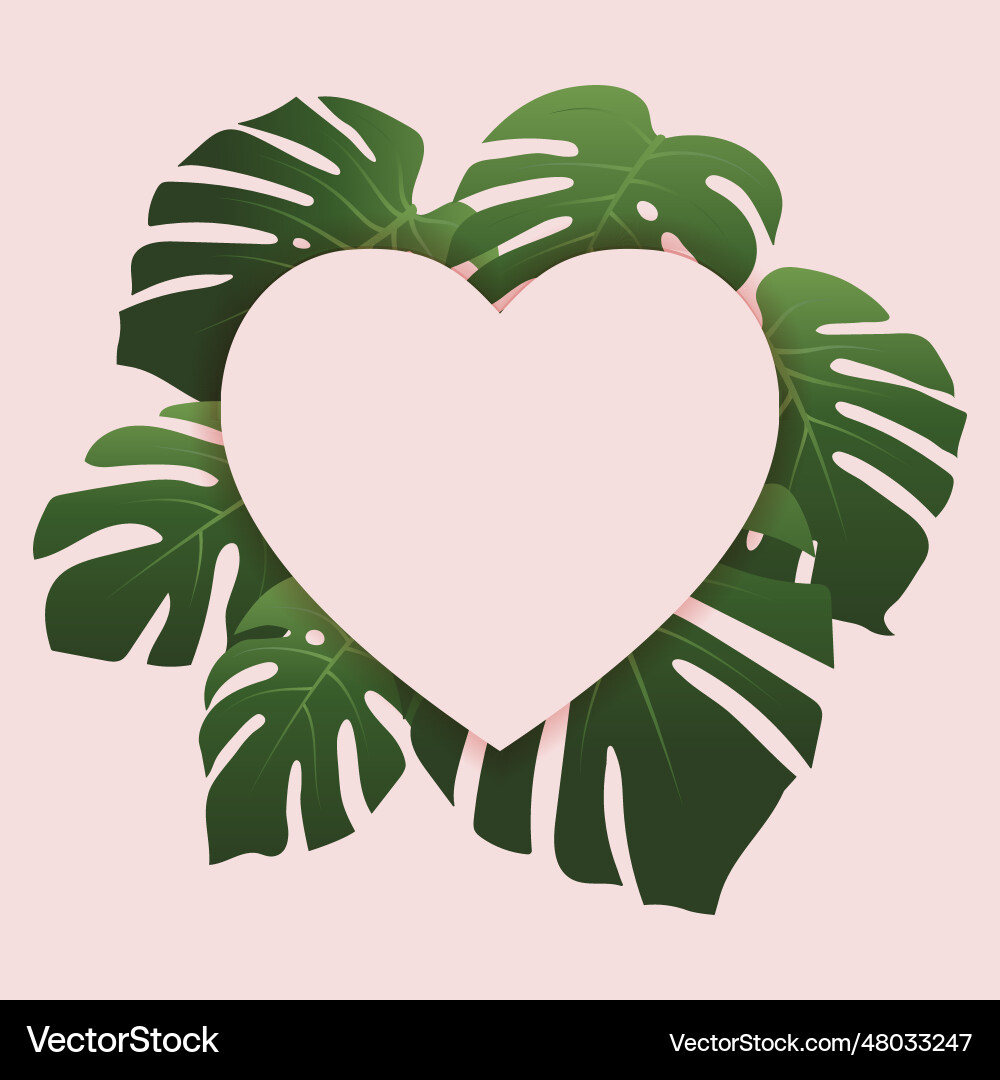 Top view copy space heart shape frame display vector image
