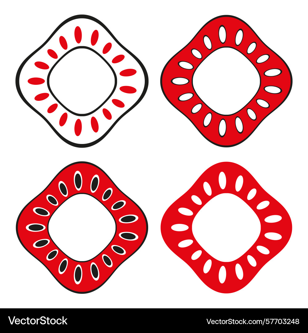 Abstract square frames red curved borders vector image