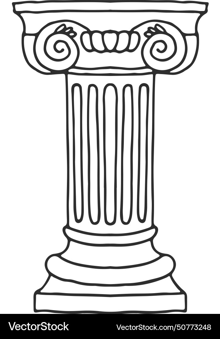 Antique column doodle classic architectural Vector Image