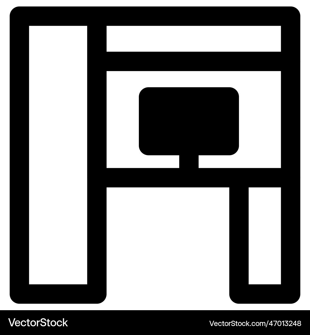 Armoire computer desk setup for working Vector Image