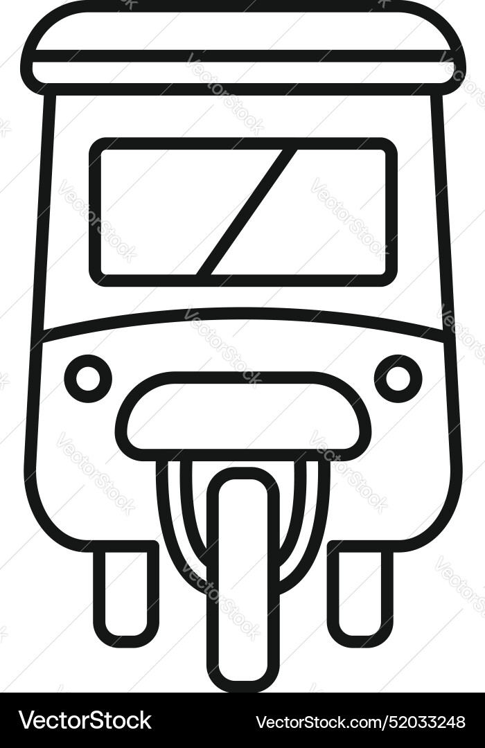 Auto rickshaw front view showing windshield Auto rickshaw front view showing windshield vector image