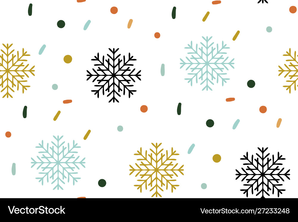 Christmas seamless pattern snowflake Royalty Free Vector