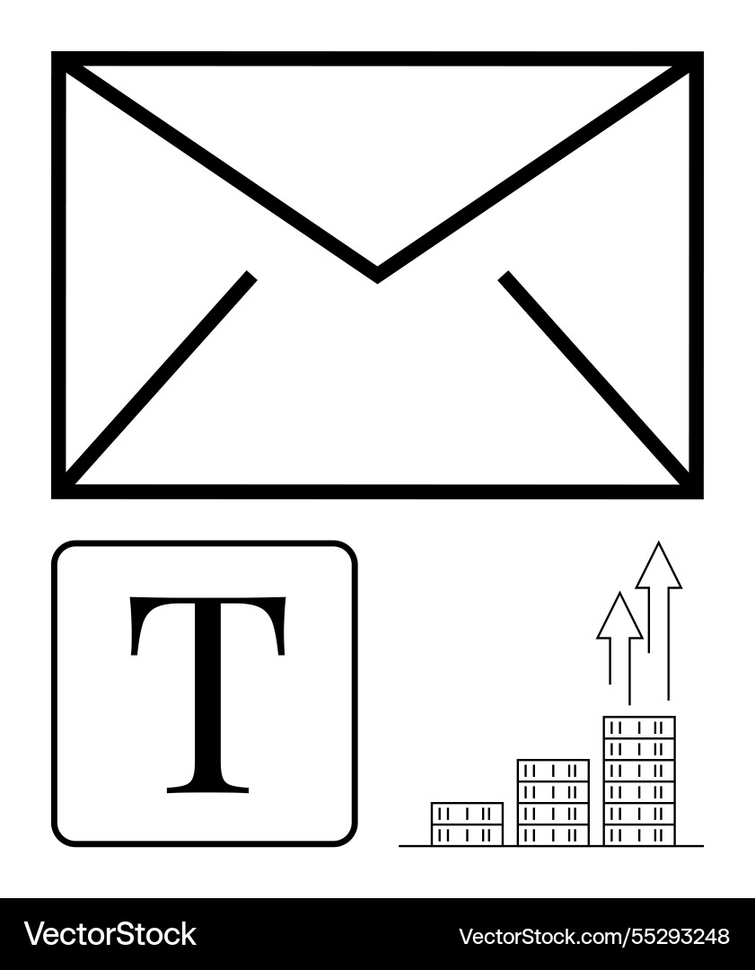 Email communication text content creation Email communication text content creation Vector Image