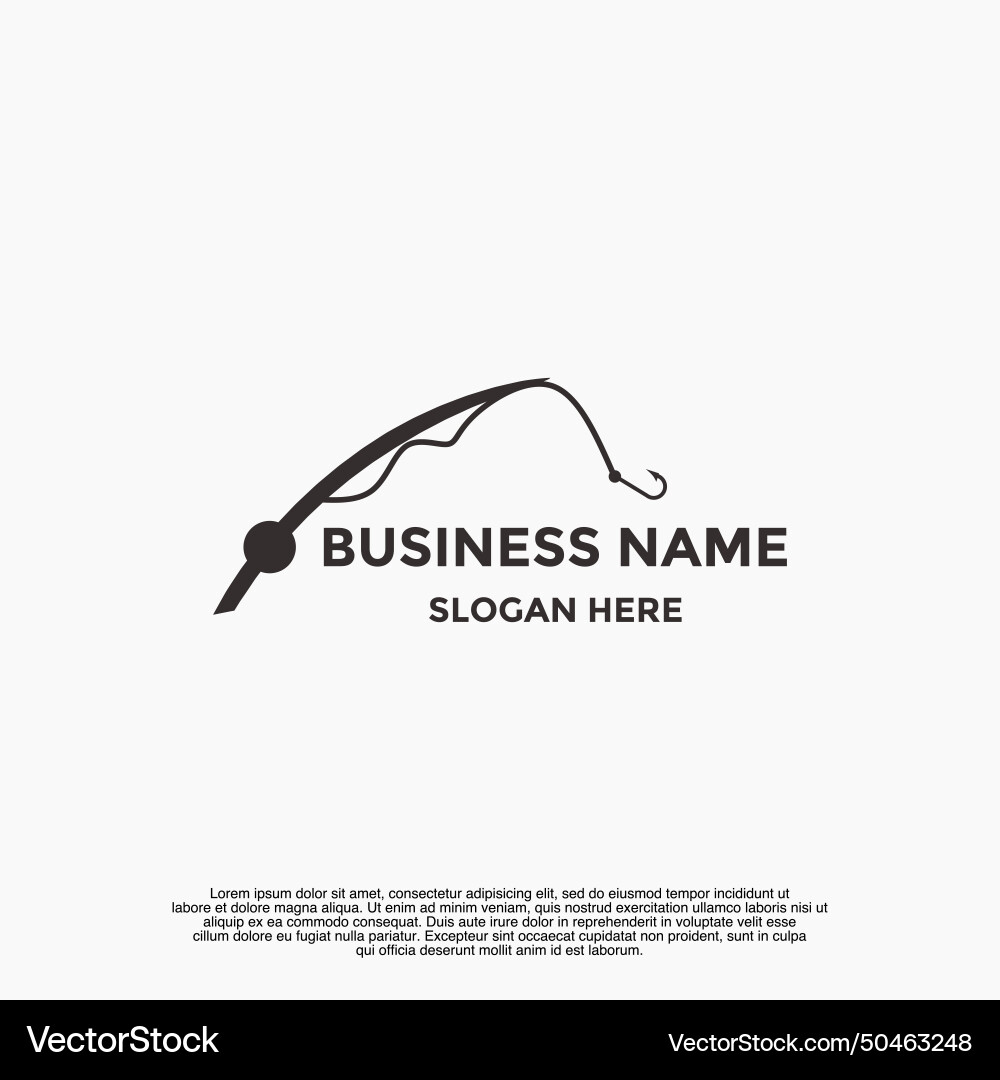 Fishing hook logo design concept Royalty Free Vector Image