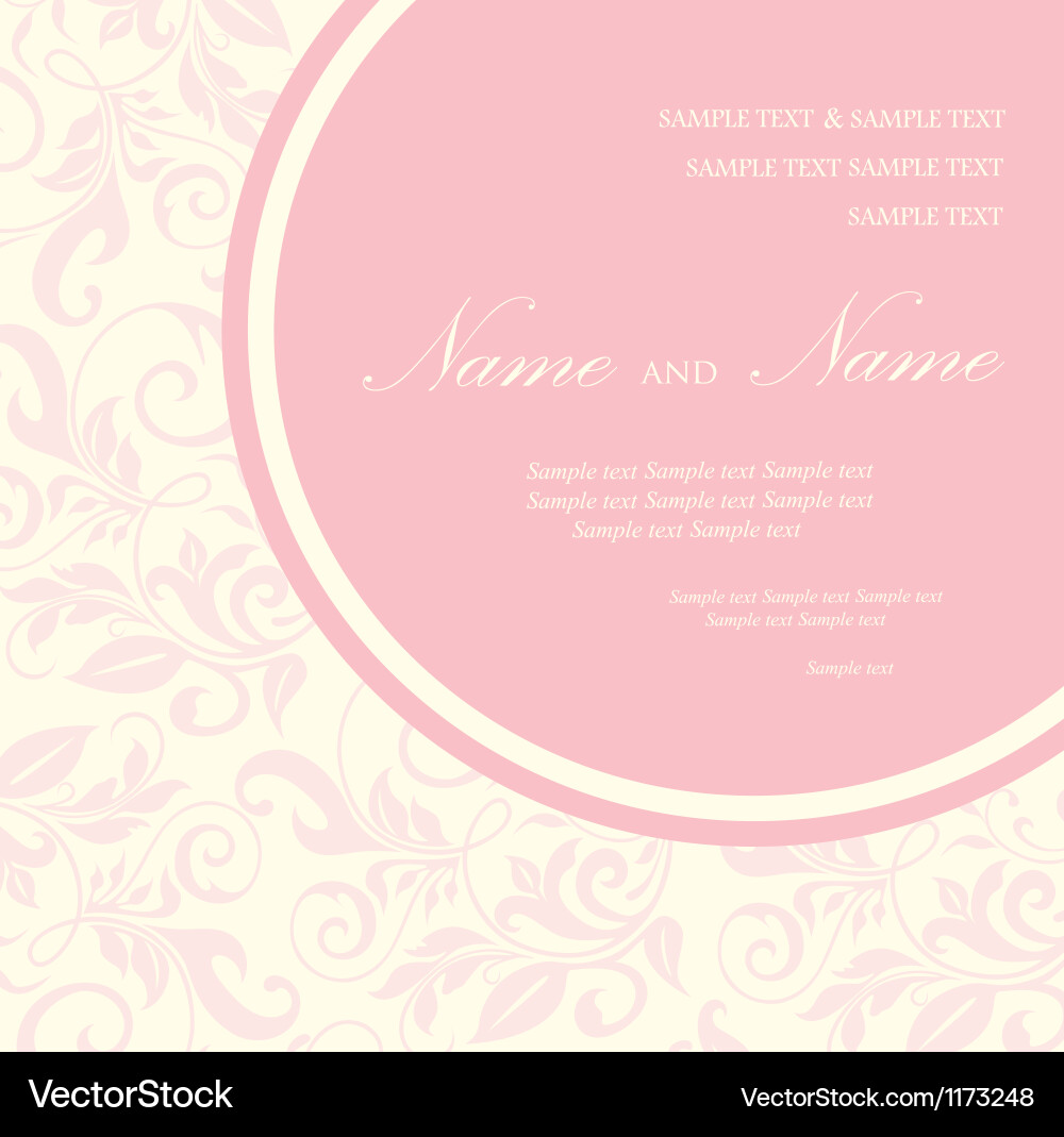 Floral Vintage Card Invitation Vector Image