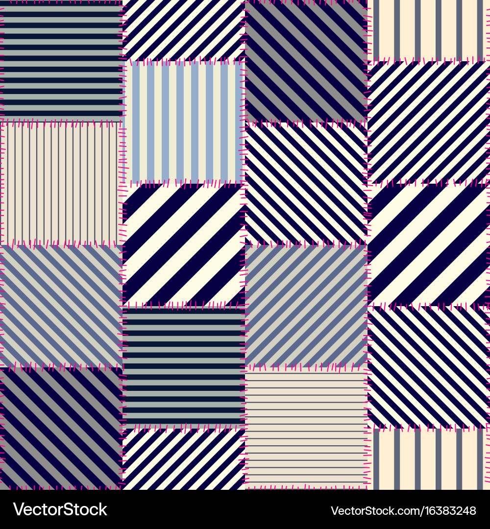 Geometric patchwork pattern of a squares Vector Image