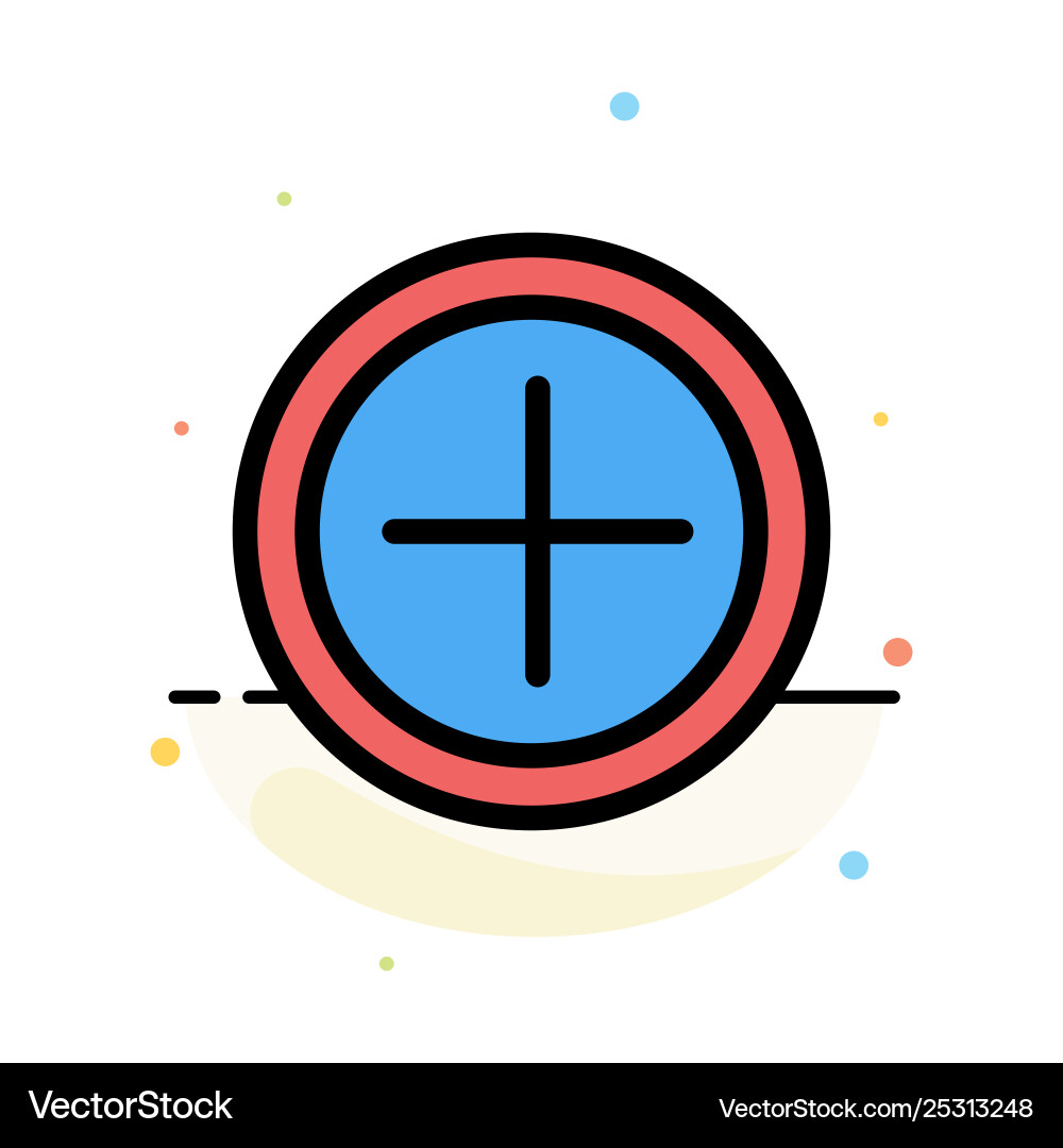 Interface plus user abstract flat color icon Interface plus user abstract flat color icon vector image