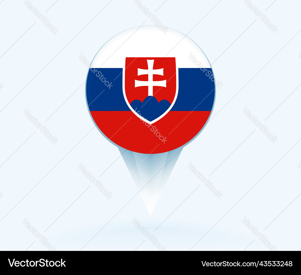 Map pointer with flag of slovakia Vector Image