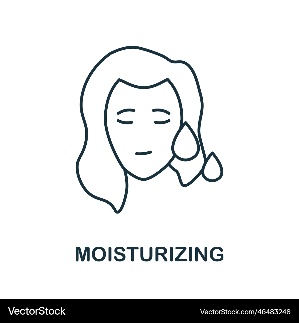Moisturizing line icon simple element from skin Vector Image