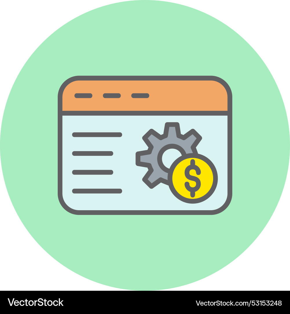 Optimization line filled circle icon Vector Image