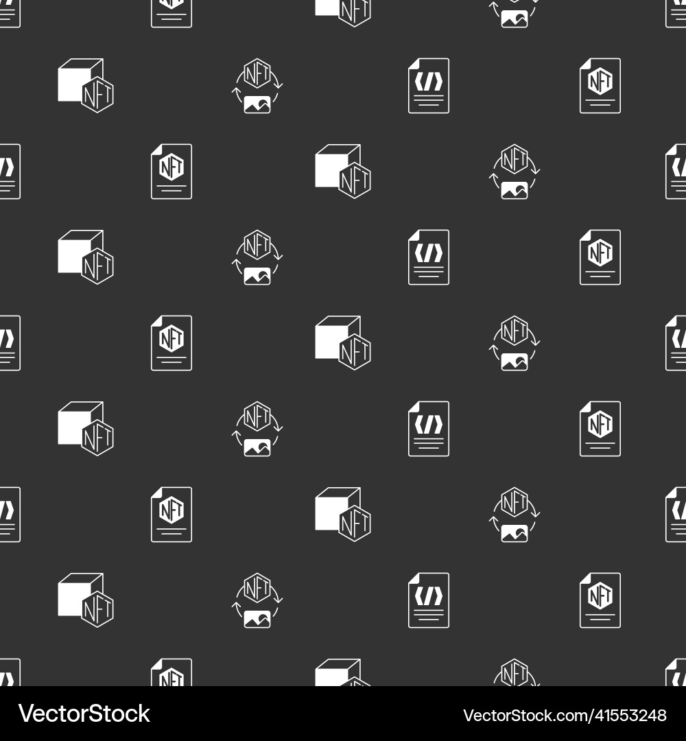 Set binary code nft contract digital crypto art vector image