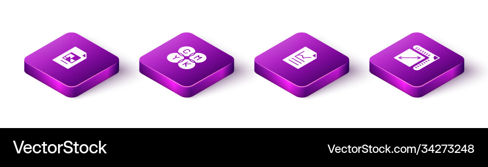 Set isometric file document cmyk color mixing Set isometric file document cmyk color mixing vector image