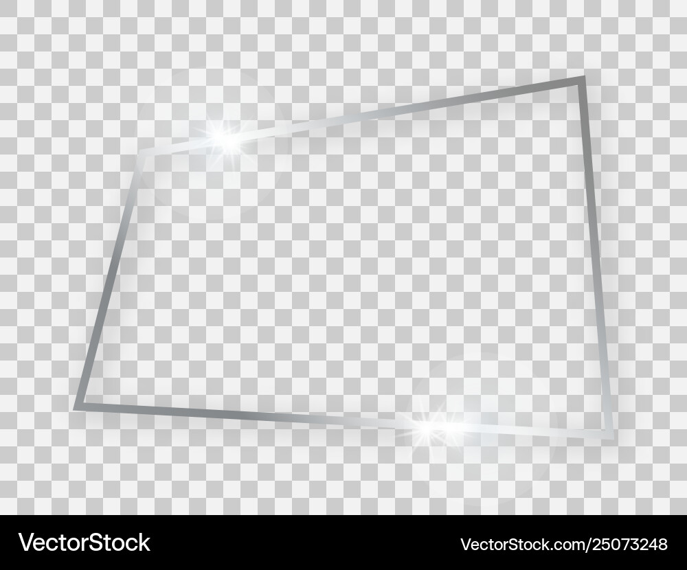 Silver shiny rectangular frame Silver shiny rectangular frame Vector Image