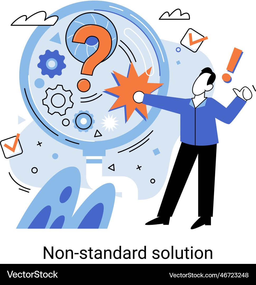 Solution solving problem answer to question Solution solving problem answer to question vector image