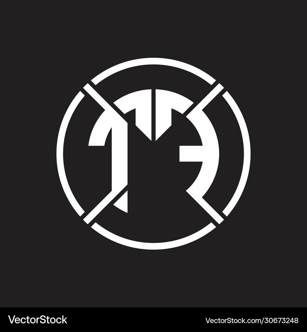 Tf logo monogram with four part circle slash Vector Image