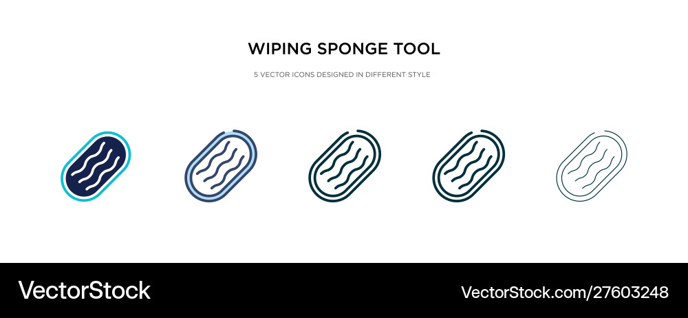 Wiping sponge tool icon in different style two Vector Image