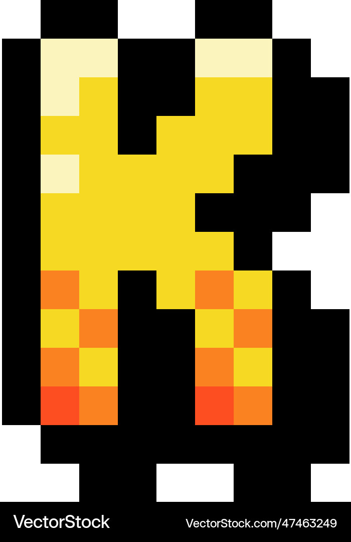 8-Bit Pixelated K Font vector image