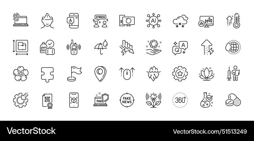 Ab testing iceberg and transmitter line icons Ab testing iceberg and transmitter line icons vector image