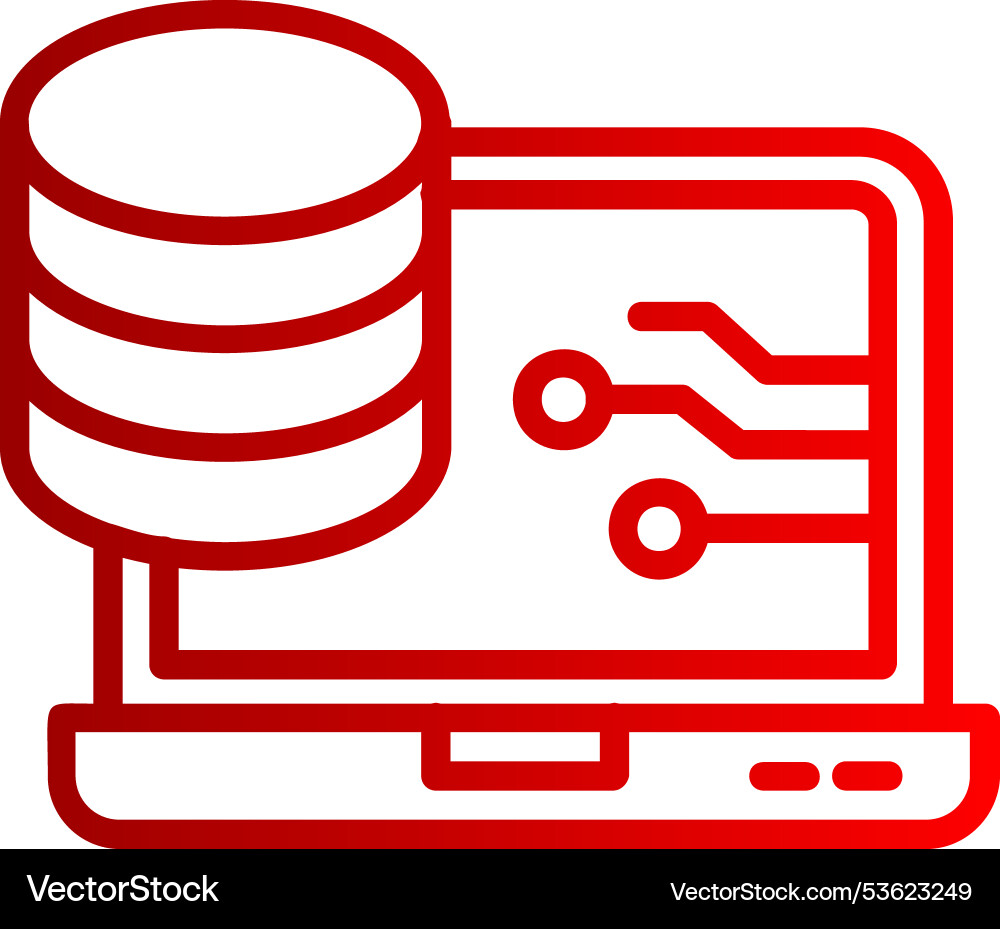 Big data line gradient icon vector image
