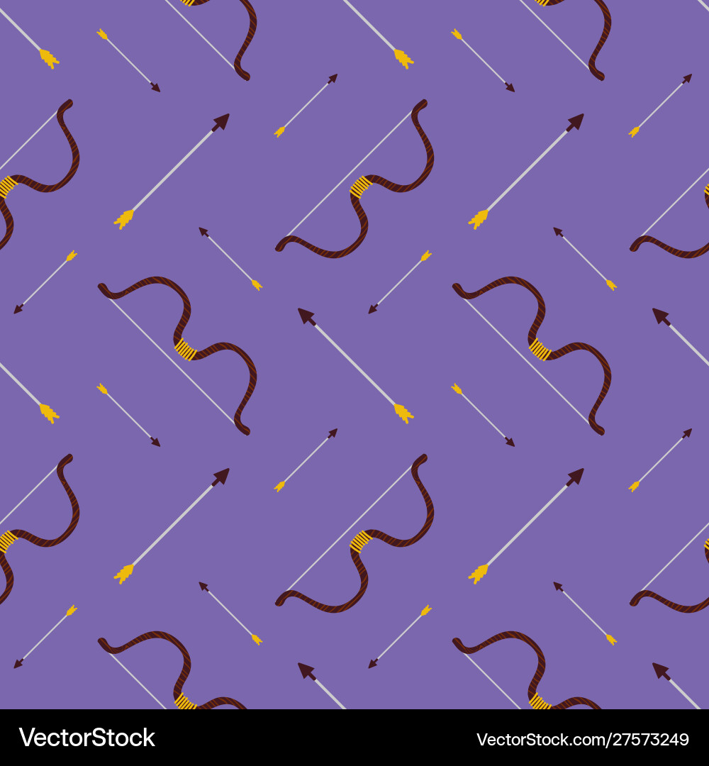 Bow and arrows seamless pattern Vector Image