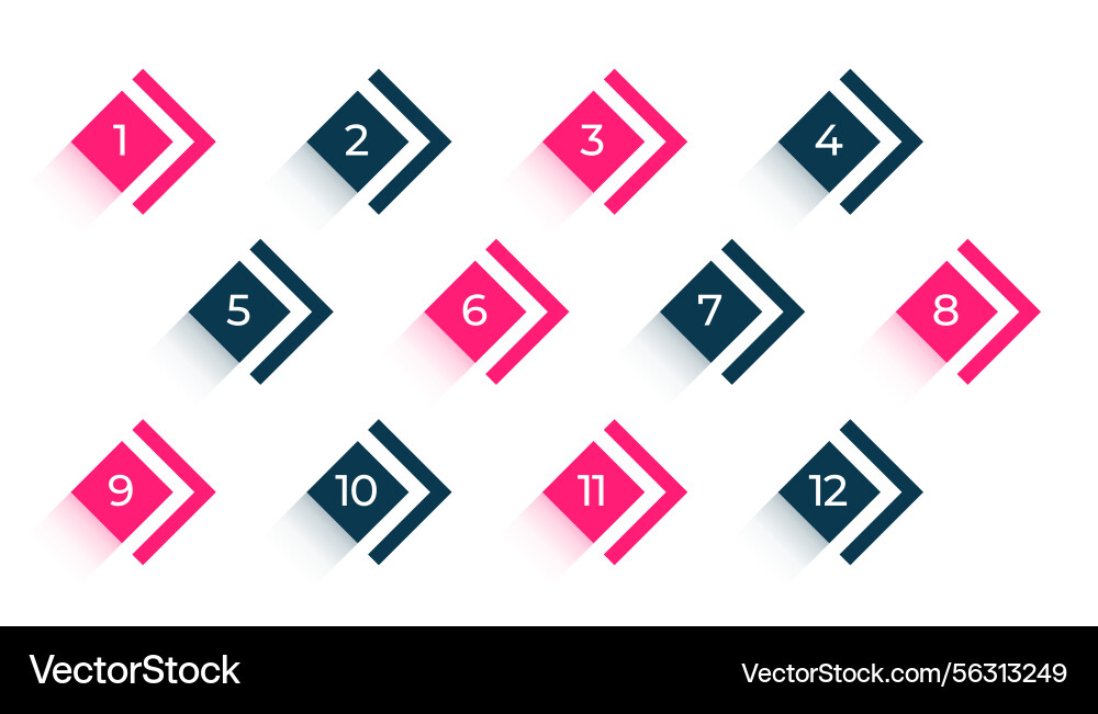Bullet points element in arrow directional vector image