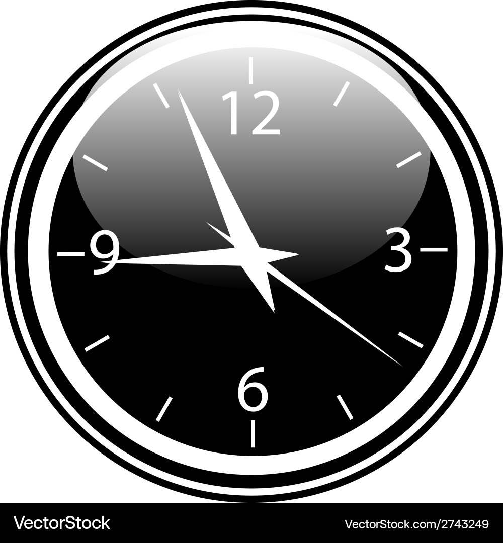 Clock button vector image