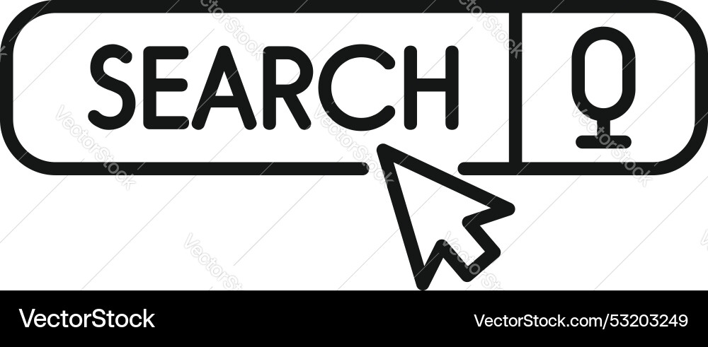 Computer mouse cursor clicking on a search bar Computer mouse cursor clicking on a search bar vector image