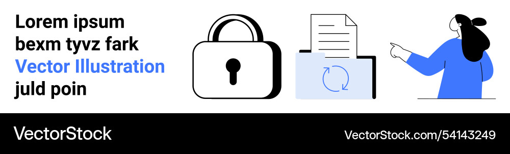 Cybersecurity concept with lock document vector image