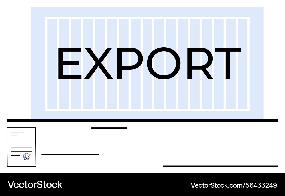 Export container with shipping document Export container with shipping document vector image