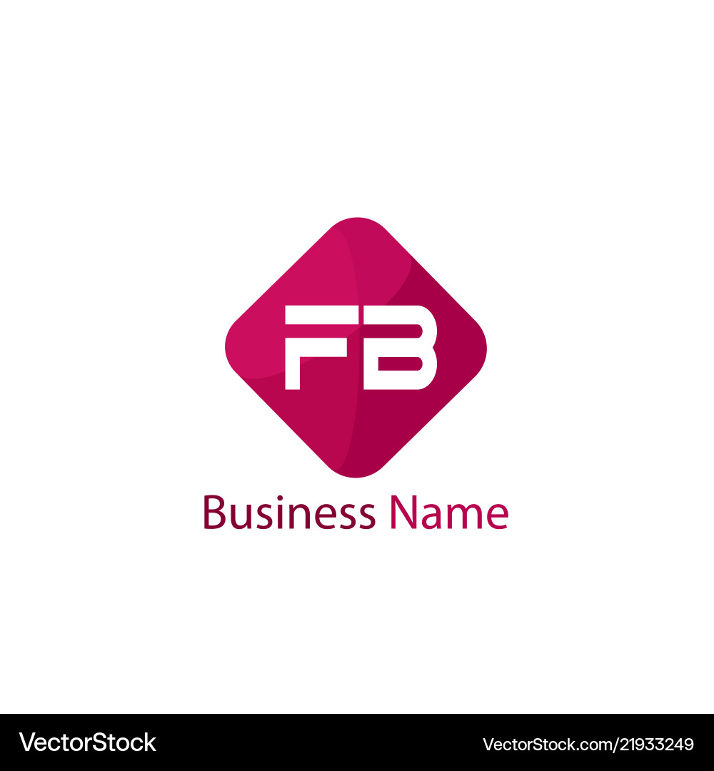 FB Initial Logo Template - Monogram Style Vector Image